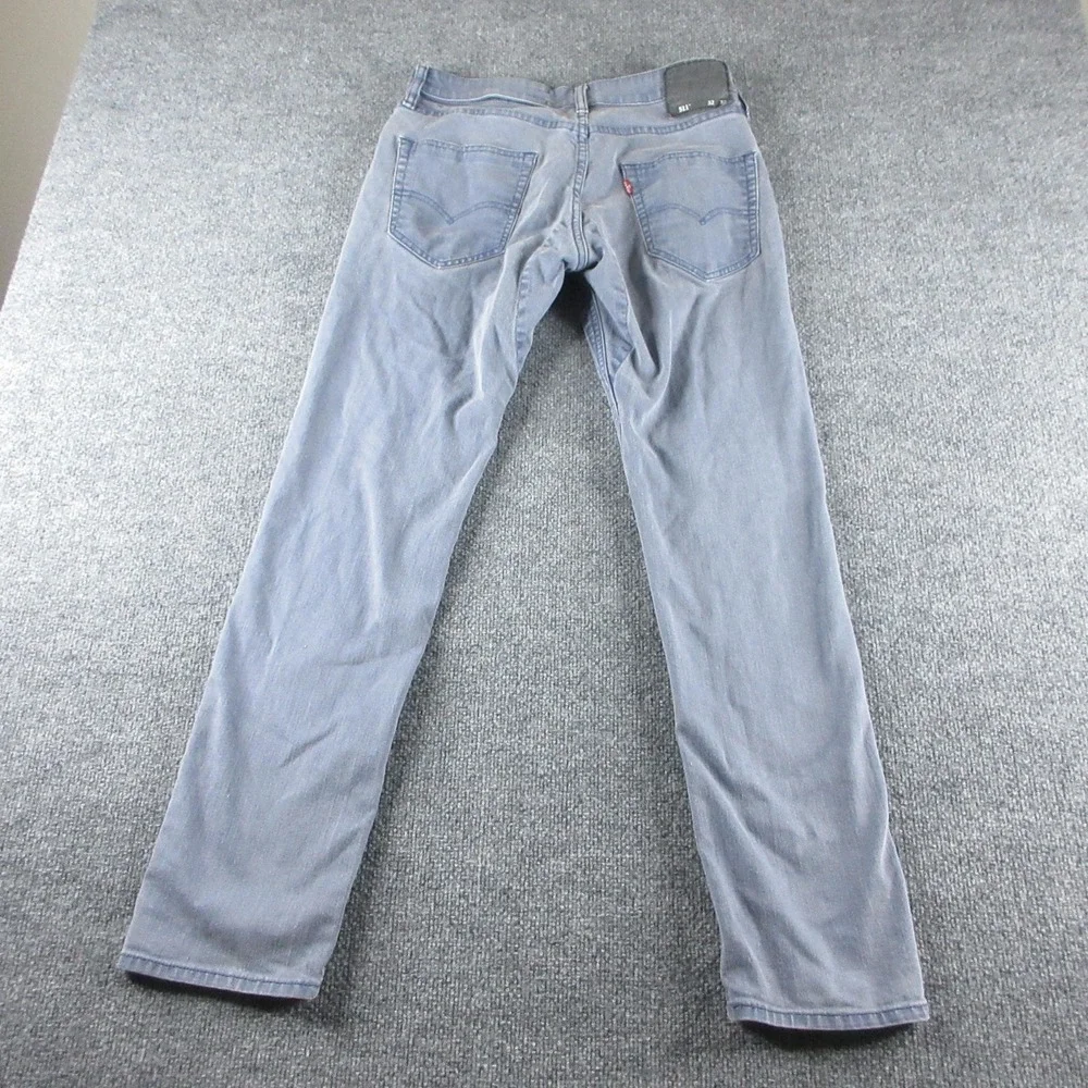 Levis 511 Jeans Mens 32x31 Blue Slim Straight Light Wash Stretch Denim Casual